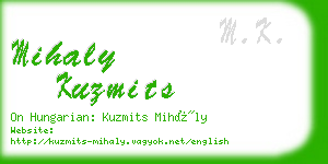 mihaly kuzmits business card